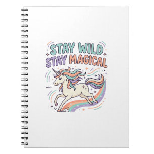 Caderno Espiral Unicórnio Fique Selvagem Fique Mágico Produto da M