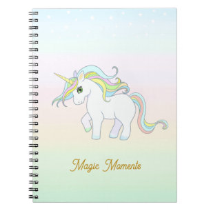 Caderno Espiral Unicórnio Mágico Fofo em Cores Pastel