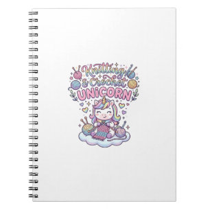 Caderno Espiral Unicórnio Malha Crochê Unicórnio Tipografia Adoráv