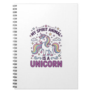 Caderno Espiral Unicórnio Meu Espírito Animal É um Unicórnio Tipog
