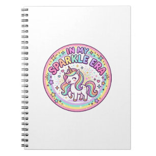 Caderno Espiral Unicórnio Na Minha Era Brilhante Impressão Engraça