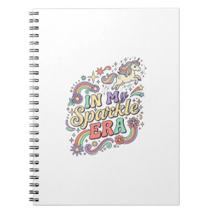 Caderno Espiral Unicórnio Na Minha Era Brilhante Roupas Kawaii Grá