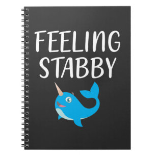 Caderno Espiral Unicórnio Narwhal Bonito Sentido Esfaqueado por K