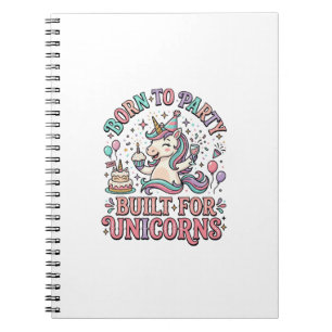 Caderno Espiral Unicórnio Nascido para Festas Construído para Unic
