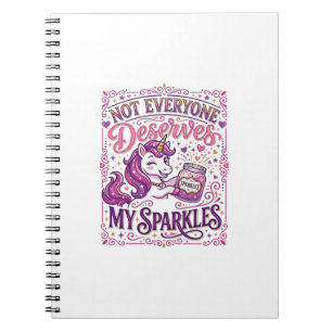 Caderno Espiral Unicórnio Nem Todos Merecem Meus Brilhos Elegantes