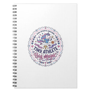 Caderno Espiral Unicórnio Pequeno Atleta Grande Magia Impressão Di