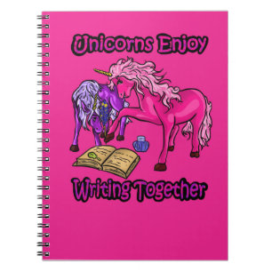 Caderno Espiral Unicórnios Aproveitem Escrevendo Juntos