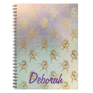 Caderno Espiral Unicórnios Whimsical bonito