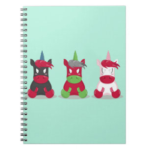 Caderno Espiral Unicórnios zangados