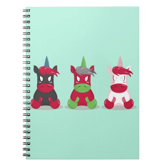Caderno Espiral Unicórnios zangados (Frente)