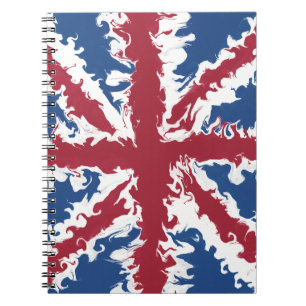 Caderno Espiral Union Jack Liquid Art