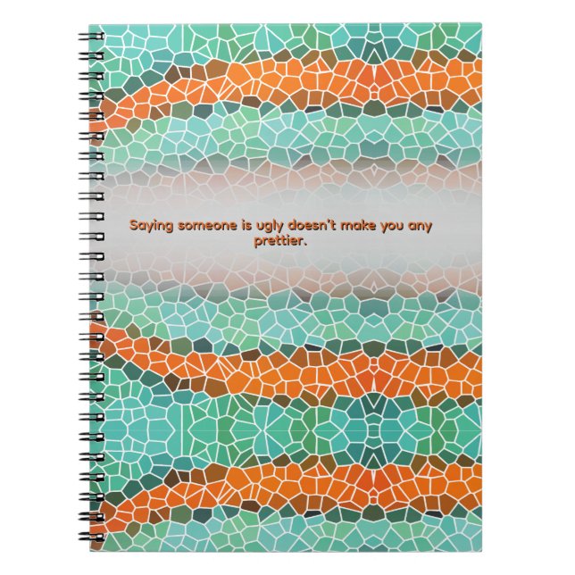 Caderno Espiral Unique Colorful Triangle Pattern & Quotes (Frente)