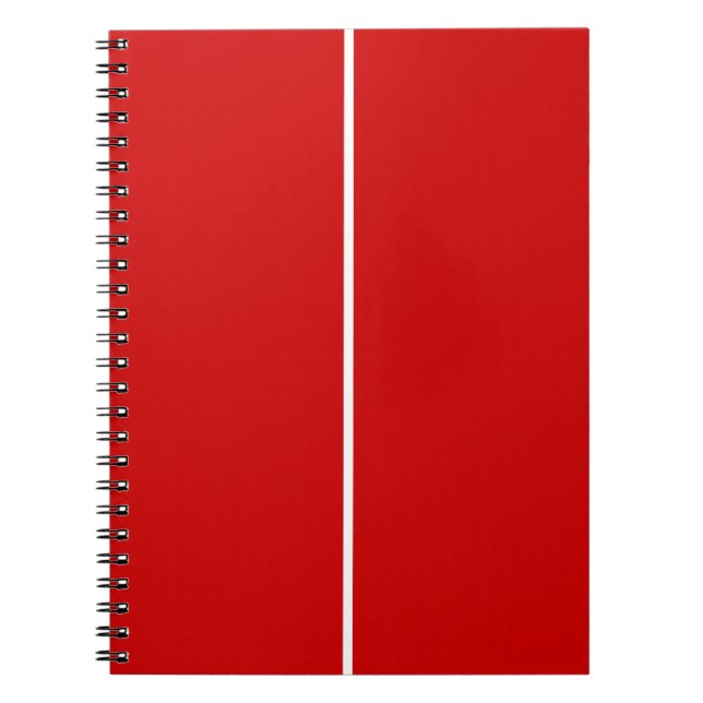 Caderno Espiral Universidade PERSONALIZADA Red & White (Frente)