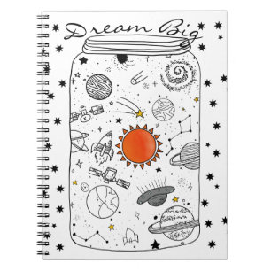 Caderno Espiral Universo em um Diário ideal grande do sonho do