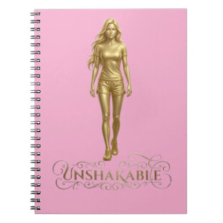 Caderno Espiral Unshakable: Power Written in Gold notebook pink 