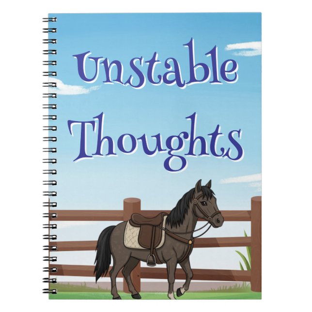 Caderno Espiral Unstable Thoughts, horse and pasture  (Frente)