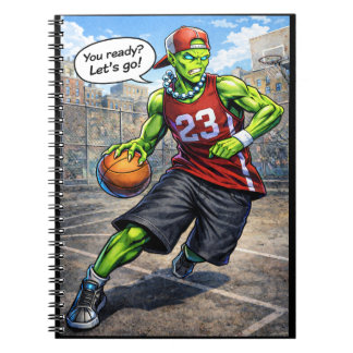 Caderno Espiral Urban Alien Basketball Player - Comic Style Art
