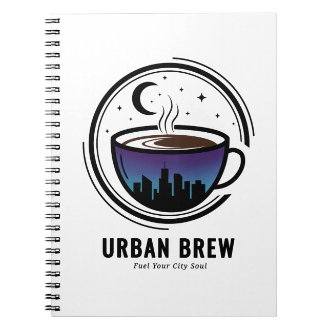 Caderno Espiral Urban Brew City Skyline Coffee (Frente)