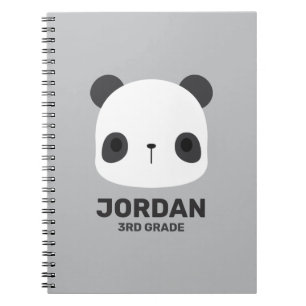 Caderno Espiral Ursa Panda Pequena e Fofa com Nome Personalizado