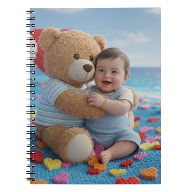 Caderno Espiral Urso abraçando um bebê (Frente)