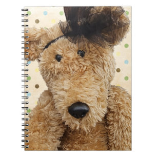 Caderno Espiral Urso Castanho Bonito Nas Bolinhas
