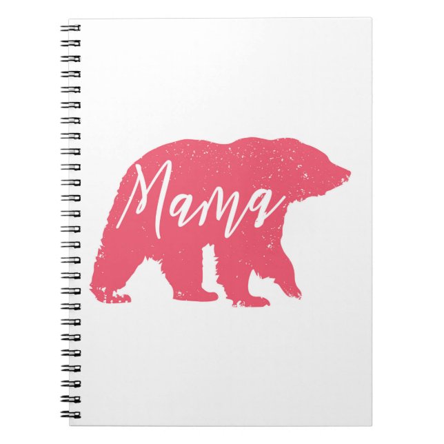 Caderno Espiral Urso da mamãe rosa (Frente)