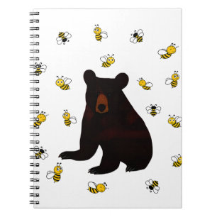 Caderno Espiral Urso de Abelhas de Mel Pequeno