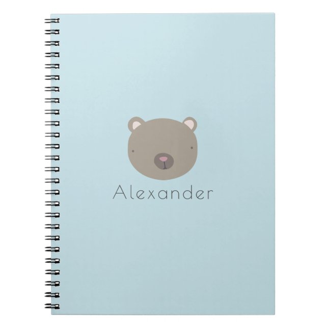 Caderno Espiral Urso de Corte Personalizado (Frente)
