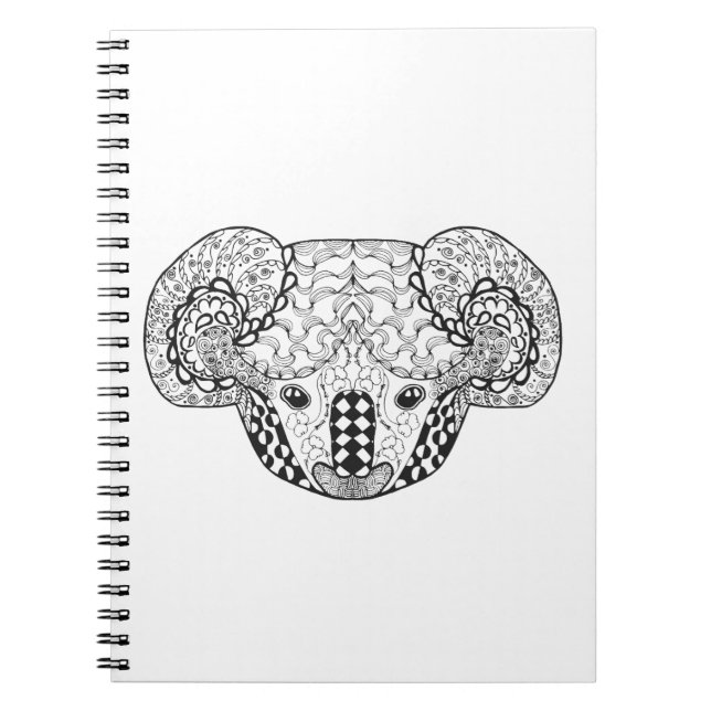 Caderno Espiral Urso de Koala inspirado (Frente)