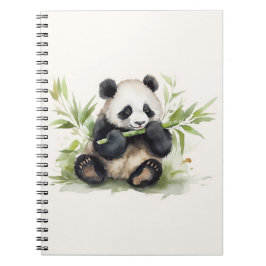 Caderno Espiral Urso De Panda Com Bambu