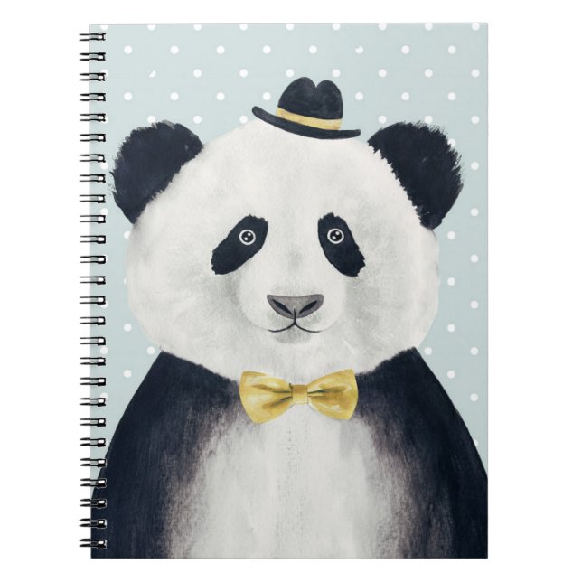 Caderno Espiral Urso de panda da aguarela (Frente)
