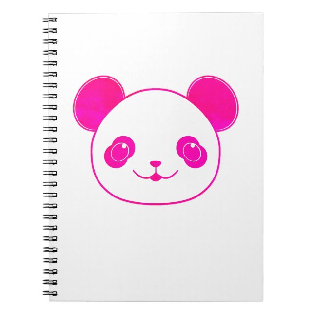 Caderno Espiral Urso de Panda, Rosa-Rosa-Rosa-Desolado (Frente)