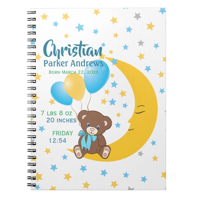 Caderno Espiral Urso de Teddy Sentado nas Matas de Nascimento do B (Frente)