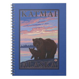 Caderno Espiral Urso e Cub - Katmai, Alaska