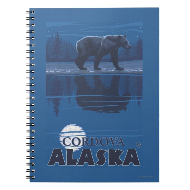 Caderno Espiral Urso em Lua - Córdova, Alasca (Frente)