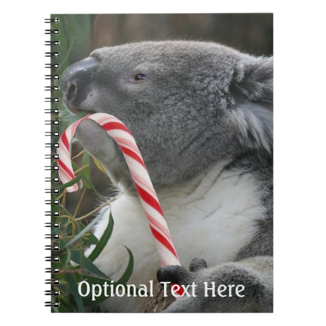 Caderno Espiral Urso Koala, na Austrália, no Natal (Frente)