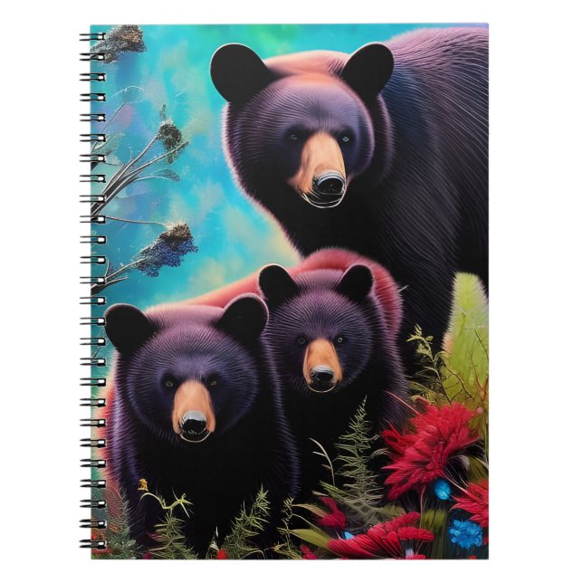 Caderno Espiral Urso mamão e filhotes (Frente)