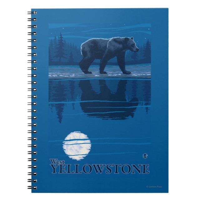 Caderno Espiral Urso na Lua - West Yellowstone, Montana (Frente)