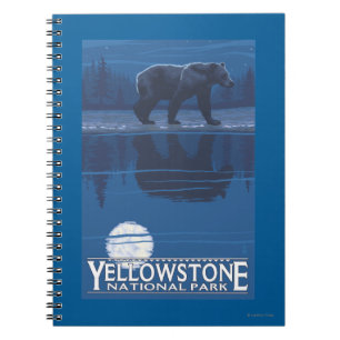 Caderno Espiral Urso no luar - parque nacional de Yellowstone