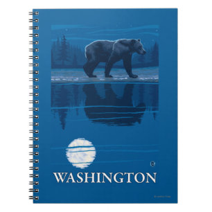 Caderno Espiral Urso no luar - Washington