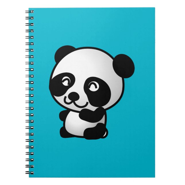 Caderno Espiral Urso-panda branco e preto (Frente)