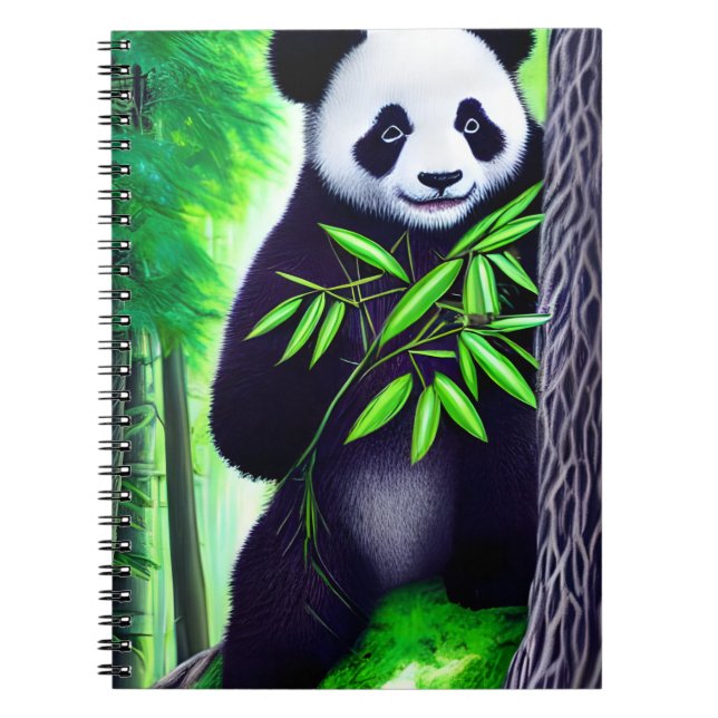 Caderno Espiral Urso Panda Divertido (Frente)