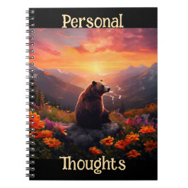 Caderno Espiral Urso Pensativo