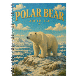 Caderno Espiral Urso Polar Ártico Gelo Aquarela GeoSaga