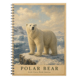Caderno Espiral Urso Polar Costa Ártica VINTAGE