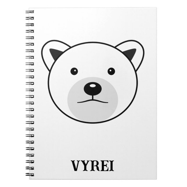 Caderno Espiral Urso Polar de Cartoon Bonito (Frente)