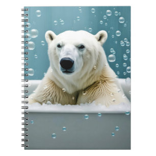 Caderno Espiral Urso Polar Na Banheira De Bolhas