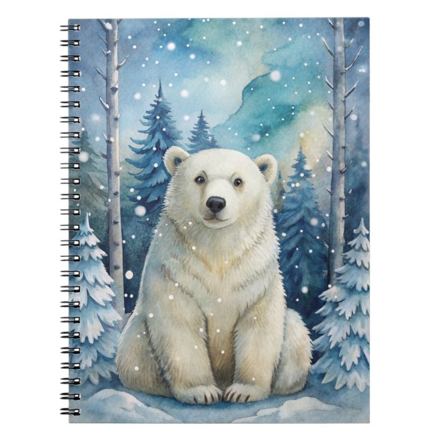 Caderno Espiral Urso Polar no inverno (Frente)