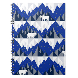 Caderno Espiral Urso Polar no Padrão Iceberg Sem Olhos.