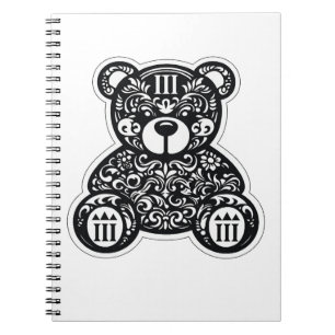 Caderno Espiral Urso Preto e Branco Urbano